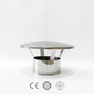 Chapeau de cheminée anti-reflux en acier inoxydable poli miroir à paroi simple, capuchon de pluie <span class=keywords><strong>pour</strong></span> tuyau de cheminée de poêle à granulés de <span class=keywords><strong>bois</strong></span> - Product Image 1