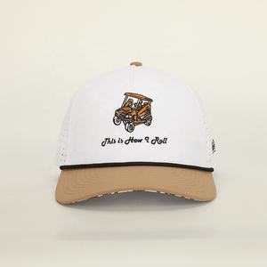 BSCI Wholesale Custom Design 5 Panel Sport Outdoor Dad <strong>Hat</strong>,Oem Embroidery Logo Rope Polyester Gorras,Laser Cut Hole Baseball Cap - Product Image 2