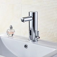 Robinet de lavabo commercial en laiton à capteur sans contact avec réglage manuel de la température et activation infrarouge intelligente