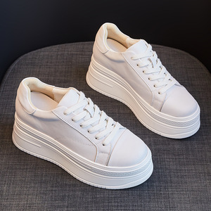 Sneakers in <span class=keywords><strong>Pelle</strong></span> con Piattaforma Spessa per Donna, Traspiranti e Versatili, Accettiamo ODM OEM, Taglia e Colore Personalizzabili - Product Image 2