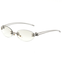 Lunettes de soleil sans monture ovales pour hommes, verres miroir dégradés, pour femmes, nouvelle collection 2026, design vintage tendance, verres transparents