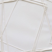 Peinture murale sur toile abstraite paysagère, art géométrique 3D minimaliste, peint à la main, en papier blanc entrelacé, sur fond blanc