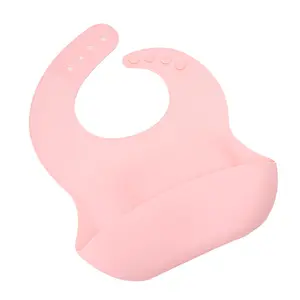 BPA Free Waterproof Silicone Customized Baby Bib Easy Clean Baby Silicone Bib For Babies