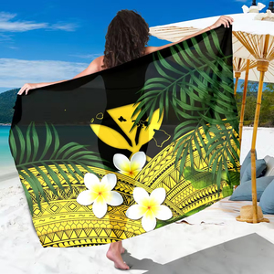 Toalla de Playa Hawaiana Kanaka <span class=keywords><strong>Maoli</strong></span> con Estampado Floral Bohemio, Estilo Salón, con Plumas y Árboles, Pareo de Viaje, Traje de Baño - Product Image 1
