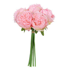 Fleurs de pivoine artificielles à 5 têtes en soie, haute simulation, pour la décoration de la maison et de mariage - Product Image 5