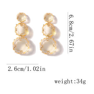 Faceted Transparent <b>Resin</b> <b>Earrings</b> for Women - Product Image 2