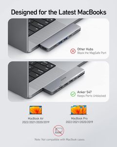 Station d'accueil Anker 547 <span class=keywords><strong>USB</strong></span> <span class=keywords><strong>C</strong></span> Hub 7 en 2 4K HD-MI PD 100W <span class=keywords><strong>Thunderbolt</strong></span> 4 avec 1 <span class=keywords><strong>port</strong></span> Type <span class=keywords><strong>C</strong></span> et 2 ports <span class=keywords><strong>USB</strong></span> A pour MacBook Air - Product Image 5