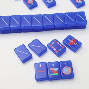 Tuiles de Mahjong américaines en acrylique bleues modernes de luxe, monocouche, portables, gravées au laser, colorées aux UV - Product Image 4