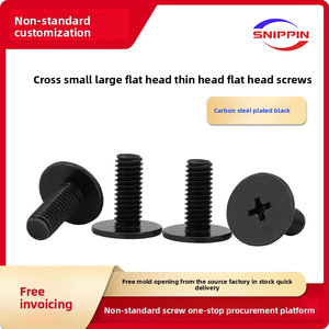 Tornillos de máquina de rosca fina de acero al carbono negro, tornillos planos finos de cabeza plana Phillips no estándar de medición métrica - Product Image 4