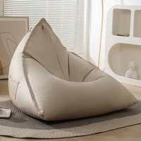 Lazy Sofa Dreieckiger Sitzsack im Tatami-Stil mit Mikro-Velours-Polsterung, Einzelsitzhocker für kleine Wohnungen, Schlafzimmer, Balkone