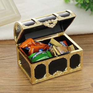 Coffre au trésor en plastique coloré pour Pirate, conteneur Transparent pour dragées, boîte pour amandes surées, 7cm, 9cm - Product Image 2