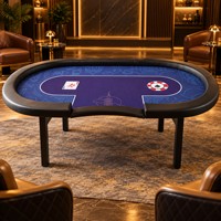 Table de poker moderne pliable personnalisable avec bandes lumineuses intérieures et extérieures, pieds en bois et métal, pour divertissement et jeux de hasard