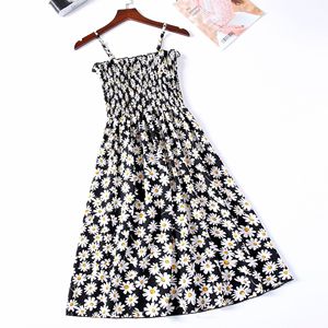 <span class=keywords><strong>Envío</strong></span> de la gota Vestido de gasa suave Mujer Verano Playa Viaje Sin mangas Daisy Halter Lindo Floral Chica Vestido informal - Product Image 2