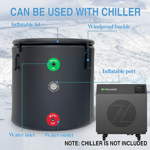 Bain à remous gonflable cannelé pour spa Baignoire à remous Piscines froides extérieures - Product Image 4