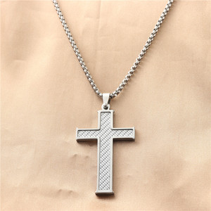 Men's Stainless Steel <b>Cross</b> Pendant Necklace Geometric Design For Fashion Jewelry 12078 - Product Image 1