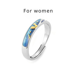 Nuovi Anelli Trendy per Coppie Ispirati al Piccolo <span class=keywords><strong>Principe</strong></span> e alla Volpe, Anelli Apribili per Uomo e Donna, Gioielli per San Valentino - Product Image 5