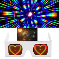 Lunettes à Diffraction en papier promotionnel pour le cœur, le père noël, le bonhomme de neige, l'arbre de noël et le cerf
