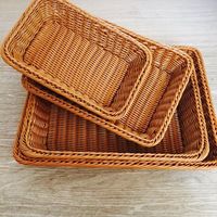Panier de présentation en rotin PP tressé à la main pour pain et fruits, panier de rangement, vente en gros pour boulangerie, restaurant, supermarché