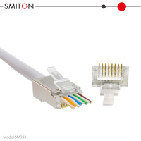 Connecteur RJ45 8P8C Prise modulaire Passage FTP à travers le connecteur Ethernet Cat5 RJ45