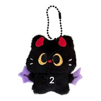 Pendentif en peluche chat noir mignon d'Halloween, fait main, style dessin animé, polyvalent, ornement de poupée, porte-clés, breloque de sac à dos, petit accessoire