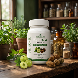 Capsules de Triphala Pur 500mg, 60 Comprimés, Mélange Herbal Ayurvédique, Complément Alimentaire Naturel à Base de Plantes, Bien-être Quotidien, Naturel - Product Image 1