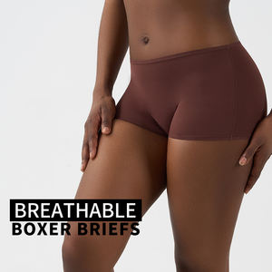 SK1218 Calzones Tipo Boyshort de Cintura Media Ultraelásticos para <span class=keywords><strong>Mujer</strong></span>, Ropa Interior Suave y Transpirable - Product Image 4