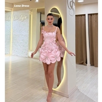 Robes de soirée courtes personnalisables, bretelles fines, élégantes et chics, pour femmes, robes de bal formelles pour fêtes, fleurs 3D