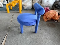 Canapé sectionnel doux sans bras en velours bleu Simple rembourré chambre salon salle à manger chaise tissu chaise de loisirs pour un usage domestique