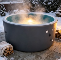 Jacuzzi gonflable géant en PVC/DWF pliable et durable pour jardin, avec poignées, pour la détente en extérieur