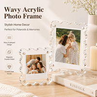 Cadre photo carré transparent sans cadre en acrylique magnétique double face haute transparence de qualité supérieure