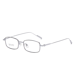 Ultraligero titanio puro rectángulo marco estrecho Retro 51 cuerpo completo suave diamante cara hombres gafas de negocios 98674 sólido - Product Image 2