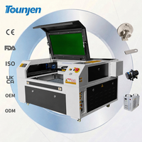 Découpeuse laser CO2 Tounjen 6040 avec contrôleur Ruida, tube Reci, rails HIWIN, moteur Leadshine, LightBurn CE FDA