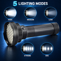 Lampe torche LED rechargeable USB-C W5213 noire 9000mAh IP54 étanche en alliage d'aluminium 10000lm pour le camping au lithium