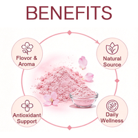 Bubuk Sakura OEM/ODM Laris Manis, Bubuk Bunga Sakura Pewarna Makanan Alami Vegan, Cocok untuk Minuman, Makanan Penutup, Smoothie & Kue