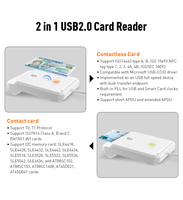 ZOWEETEK RFID NFC Dual Smart Card Reader ISO 7816 ID IC Chip Card Reader ATM Lector de tarjetas de crédito Writer para Windows Mac OS