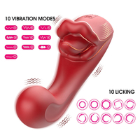 Nuevo Vibrador USB Recargable, Estimulador de Clítoris Femenino, Vibrador con Lengua, Succionador de Pezones Oral, 10 Frecuencias