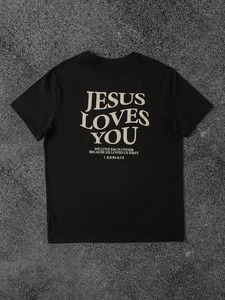 T-shirts « Jésus t'aime », T-shirts Jésus, Chemises chrétiennes, Chemises avec citations bibliques. Usine de vêtements, personnalisation disponible.F10 - Product Image 3