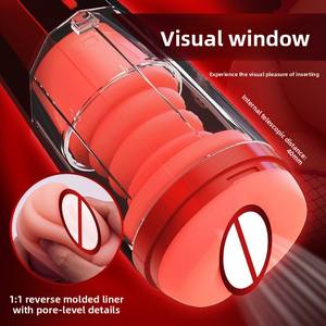 Masturbador Masculino Automático Retráctil a Prueba de Agua con Sensación Realista, Vibración de Frecuencia y Sonido para Ejercicios Adultos - Product Image 3