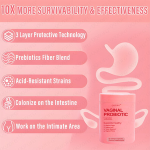 Cápsulas Probióticas V-Positiv para el Olor Vaginal y el pH, Mezcla Probiótica que Promueve la Absorción de Nutrientes, la Digestión y Reduce la Flatulencia y la <span class=keywords><strong>Diarrea</strong></span> - Product Image 5