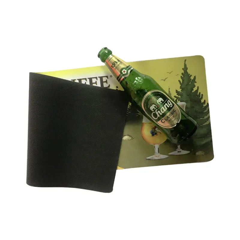 شريط مطاطي عداء شرب بساط المنضدة مخصصة شعار تعزيز البيرة Barmat شخصية النتريل مع تسام الطباعة> 5 قطعة