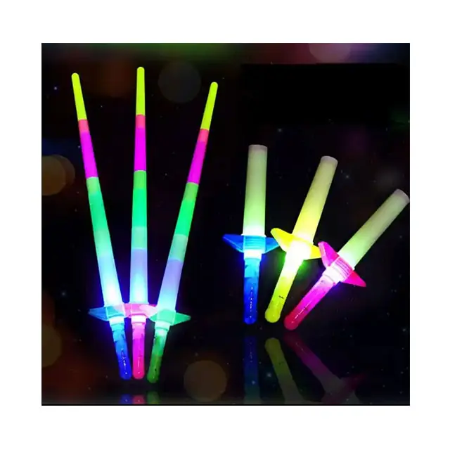 ของเล่นพลาสติกยืดหดได้สำหรับเด็ก, แท่งเรืองแสงของเล่นสำหรับคอนเสิร์ตเทศกาลคริสต์มาสไฟแฟลช LED