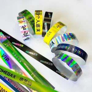 Suppliers High Quality Waterproof Cheap Shiny Wristband For Event Party Concert Shows Glitter Tyvek Laser Bracelet Wristband