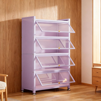 Armoire de rangement multifonctionnelle mobile et durable en acier au carbone, anti-poussière, buffet, étagère pour appareils électroménagers pour la cuisine et le salon