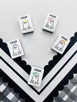 Fichas de Mahjong Americanas de Acrílico Blanco Brillante, 166 Piezas, Ecológicas, Temática de Halloween: Sombrero de Bruja, Búho, Araña