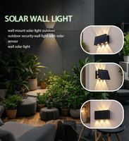 Applique murale LED solaire avec détecteur de mouvement Blanc chaud Batterie 3.7V/1500mAh Lampe de jardin extérieure économe en énergie Garantie 2 ans