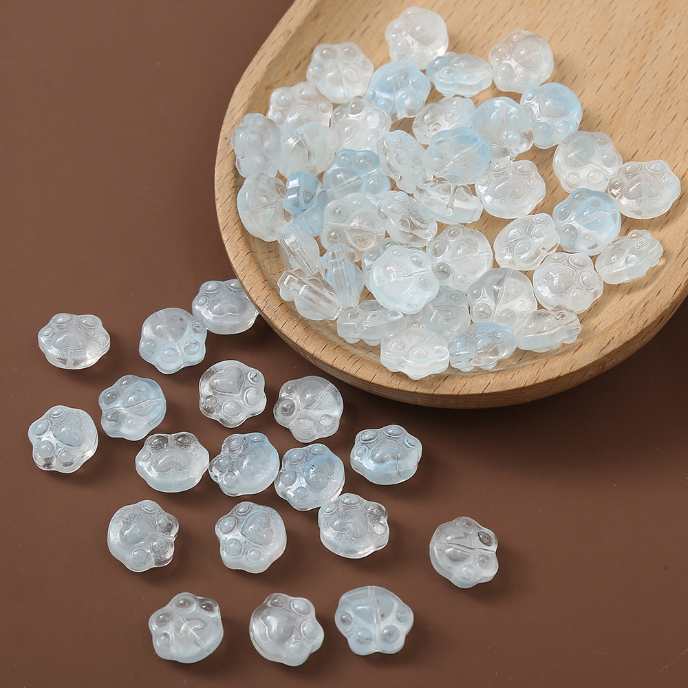 Wholesale Japanese Style Translucent Glass Cat Claw Beads Cute Crystal Lampwork & Glass Jewelry Making Findings