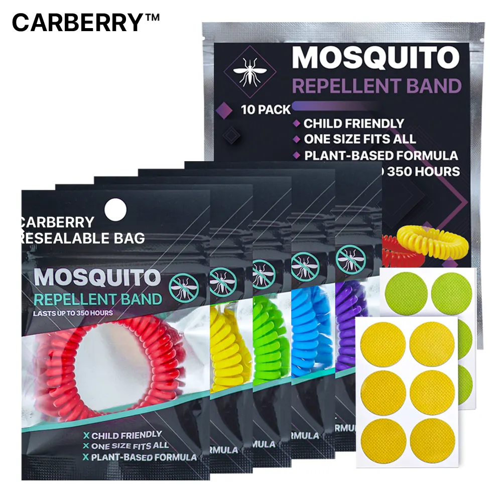 CARBERRY Anti Mosquito Repellent Bracelet and Stickers for Kids Adults Baby Natural Anti-mosquito Wristband Spiral Band