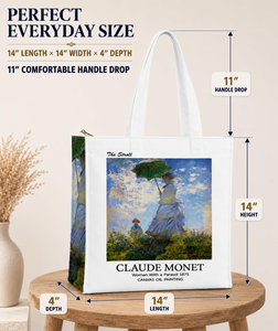 Wholesale Custom Logo <b>Printed</b> Reusable Fashionable Foldable Plain Blank White Zipper for Storage Shopping Cotton Canvas Tote Bag - Product Image 2