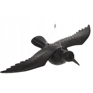 Ayrılabilir avcılık çekim tuzak caydırıcı kovucu sahte uçan siyah bahçe plastik karga dekorasyon için