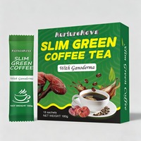 Té de Café Verde Herbal Slim con Ganoderma, 18 Sobres, Directo de Fábrica, OEM